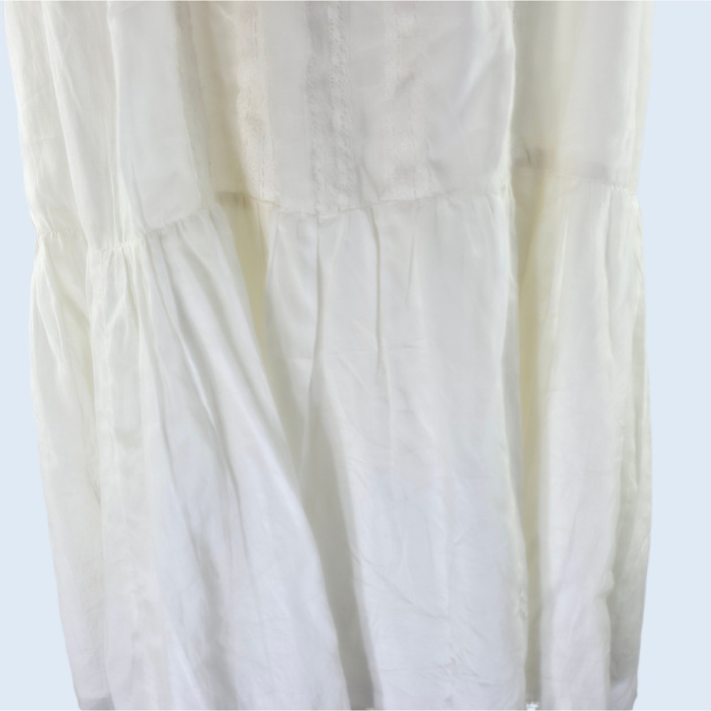 Lucky Brand Midi Dress Womens XXL White Boho Lace Festival Tassel Cottagecore - Picture 12 of 16